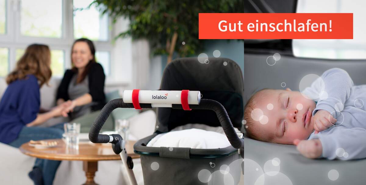 Die Einschlafhilfe lolaloo schaukelt den Kinderwagen automatisch und hilft Babys beim Schlafen.